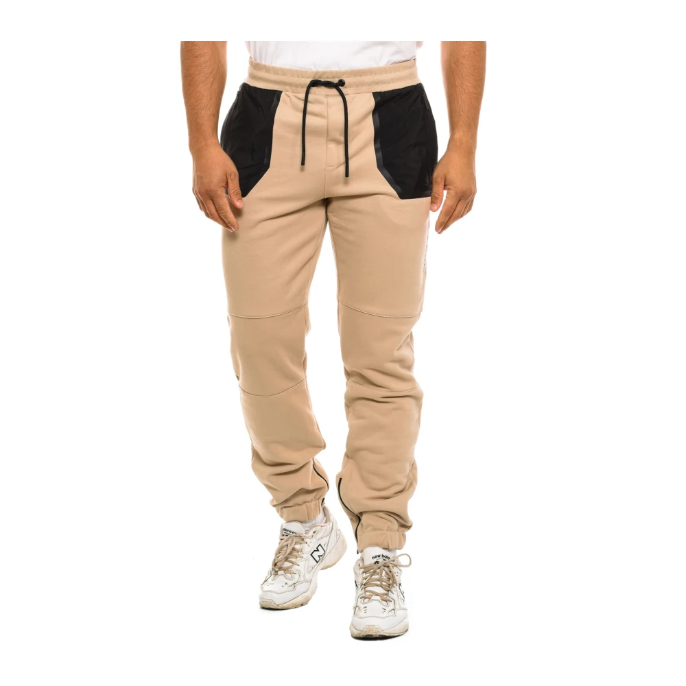 Karl Lagerfeld Sportieve Geribbelde Manchet Ritszak Broek Beige Heren