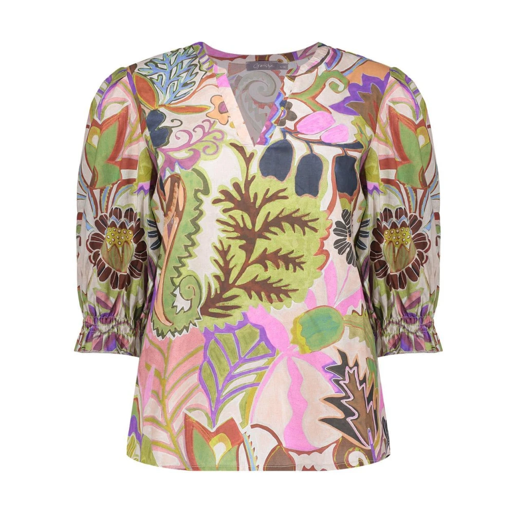 Geisha Groen Paarse Top met Stijl 53250 Multicolor Dames