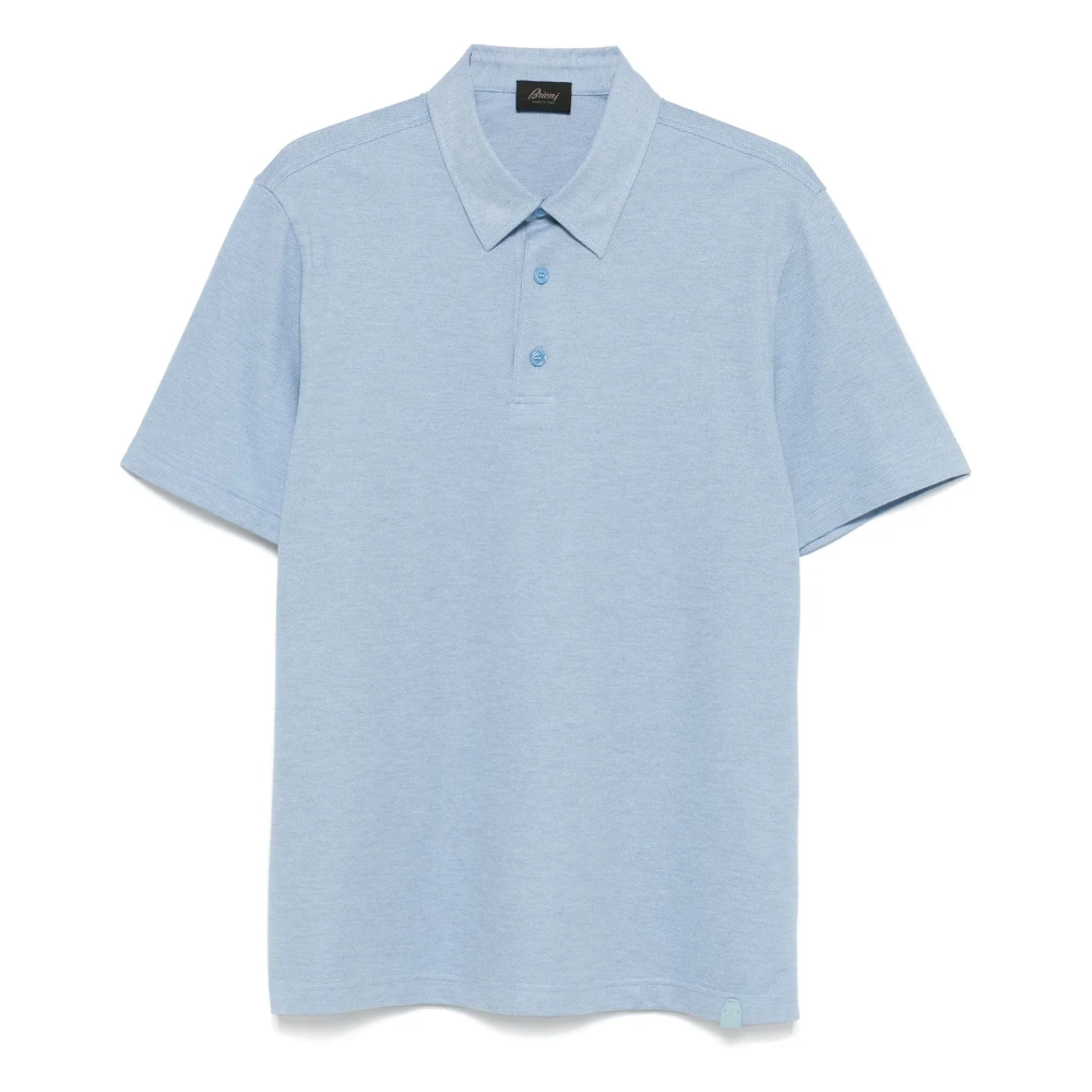 Brioni Katoenen poloshirt met Piqué Design Blue Heren