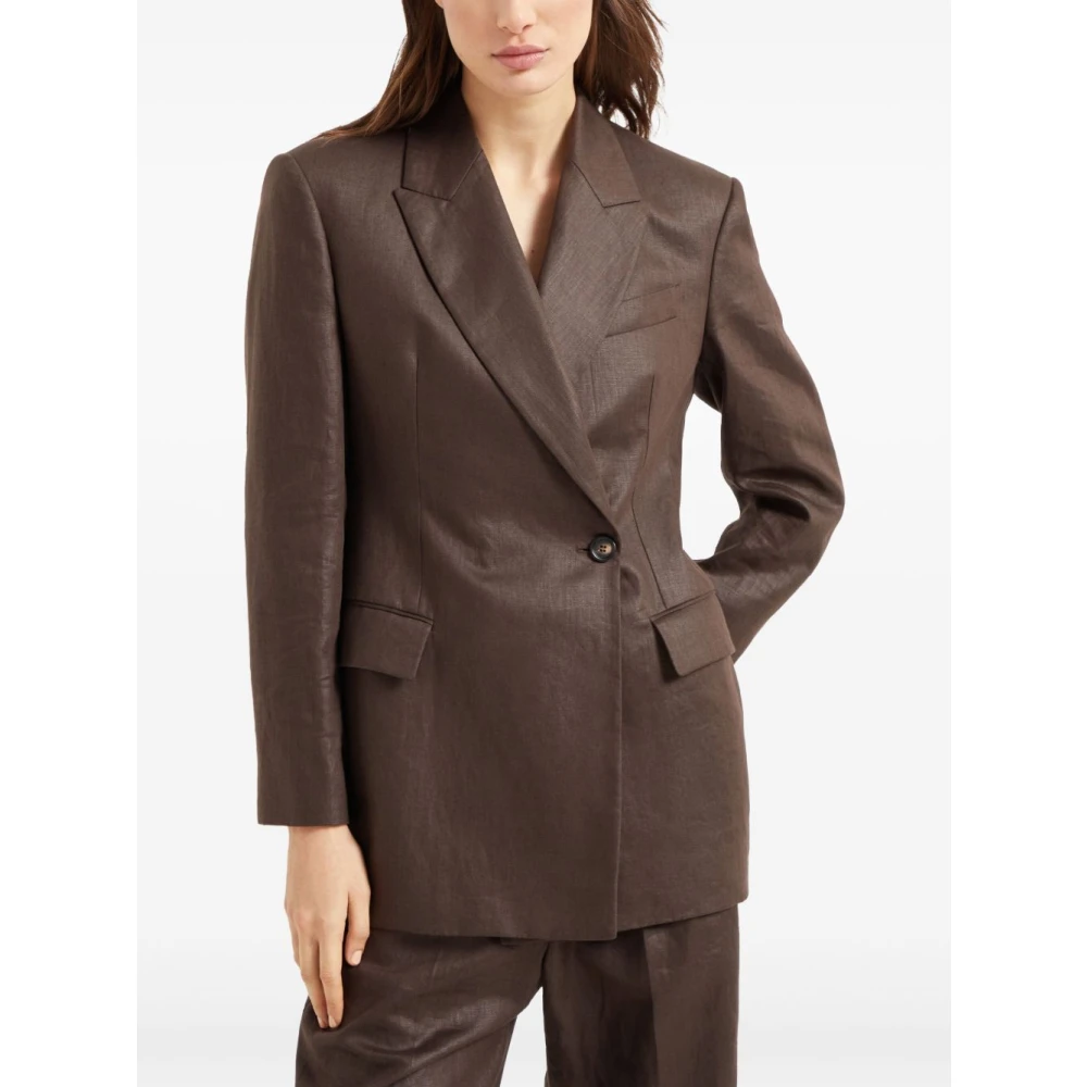 BRUNELLO CUCINELLI Bruine Jas voor Stijlvolle Look Brown Dames