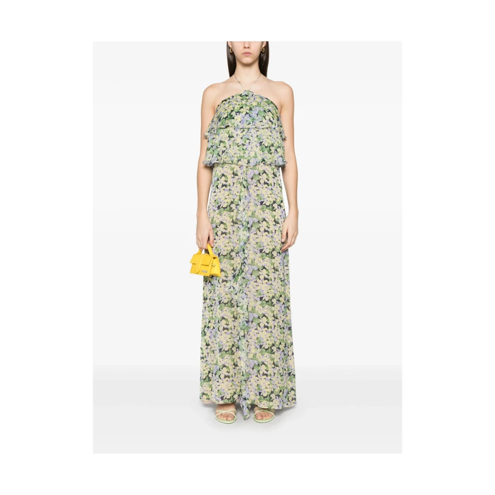 Raquel Diniz Groene Bloemenprint Halternek Jurk Green Dames