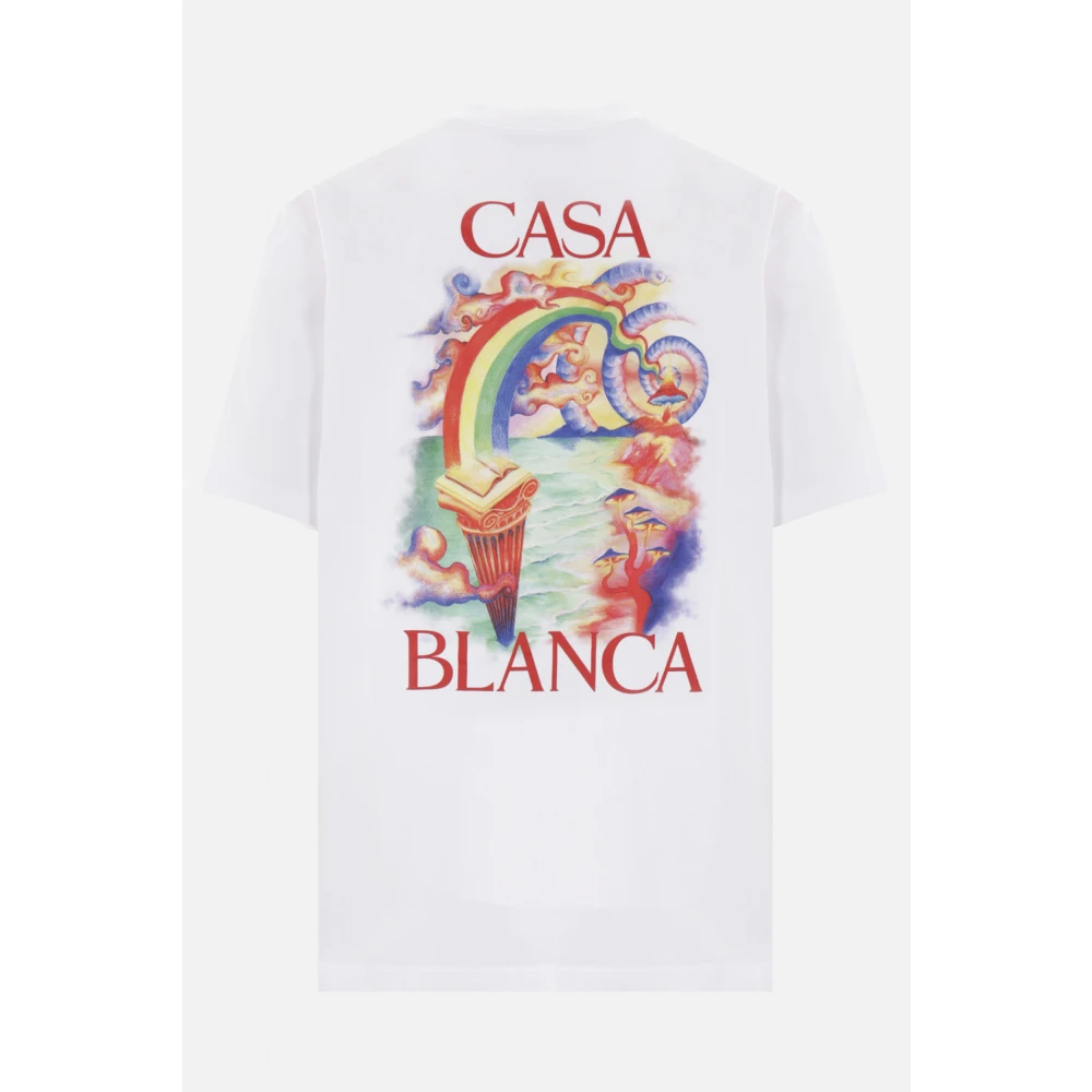 Casablanca Nature Teacher Wit Organisch Katoenen T-shirt White Heren