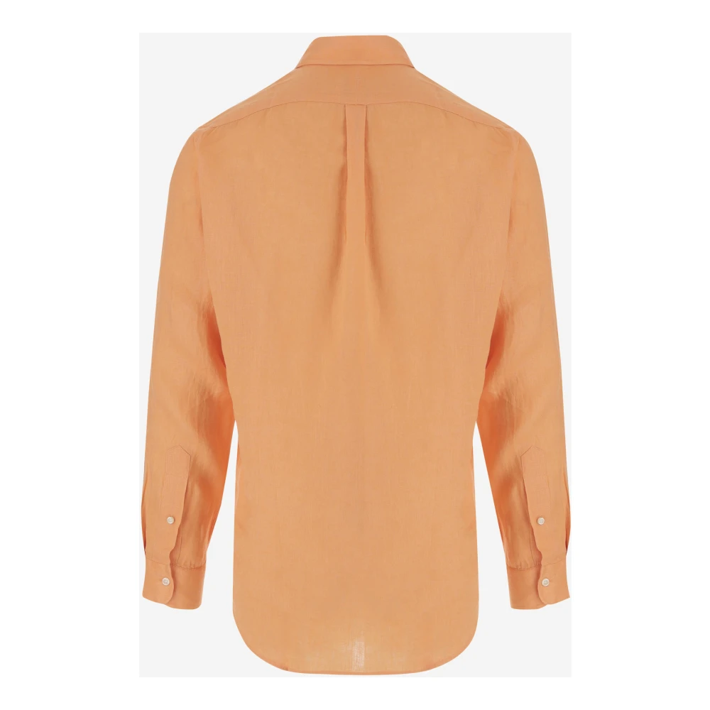 Polo Ralph Lauren Linnen overhemd met knoopsluiting en logo Orange Heren