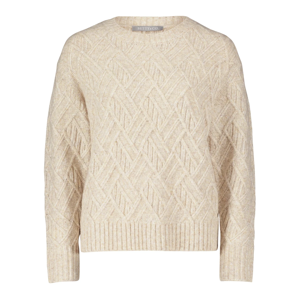 Betty & Co Klassieke Gebreide Trui Beige Dames