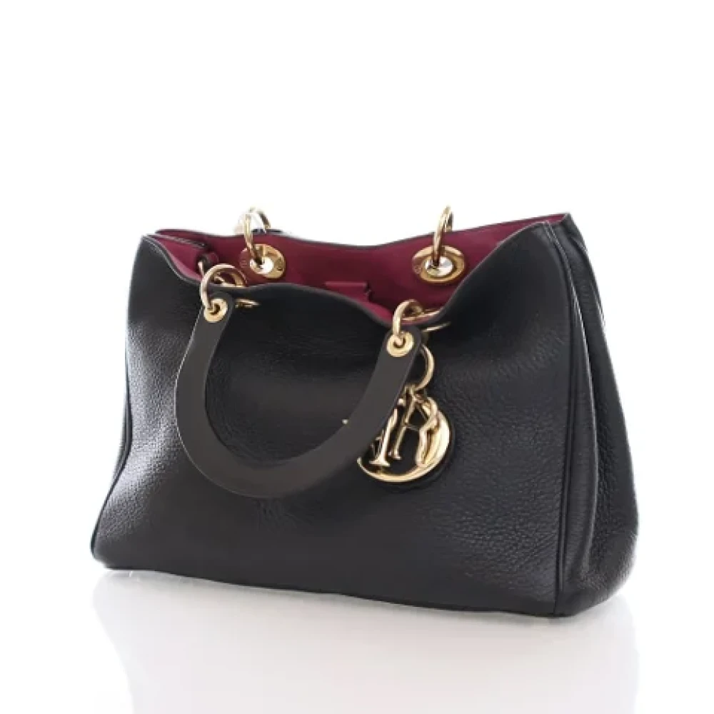 Dior Vintage Pre-owned Leather handbags Black Dames