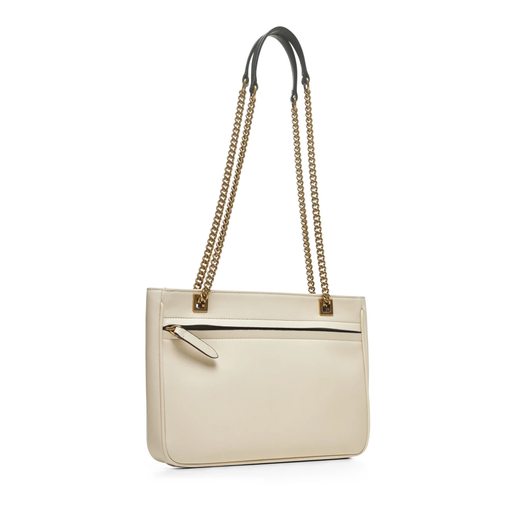 Valentino Garavani Maxi VLogo Signature Leren Schoudertas Beige Dames