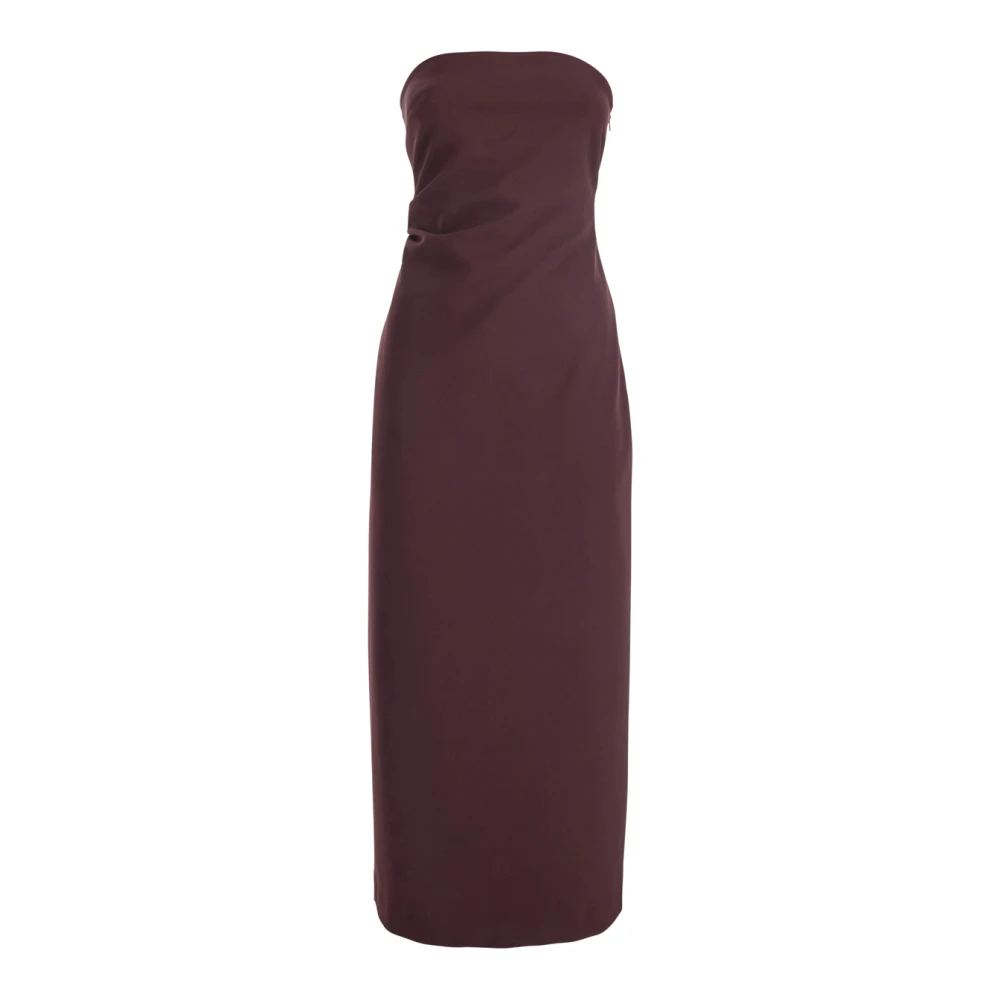 Plain Units Bordeaux Bustier Tech Fabric Jurk Red Dames