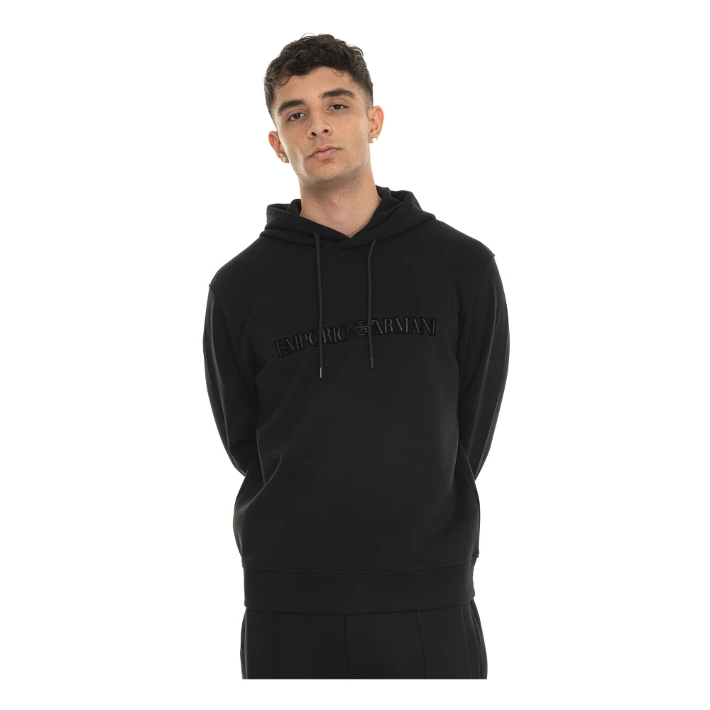 Emporio Armani Hoodie met logo Black Heren