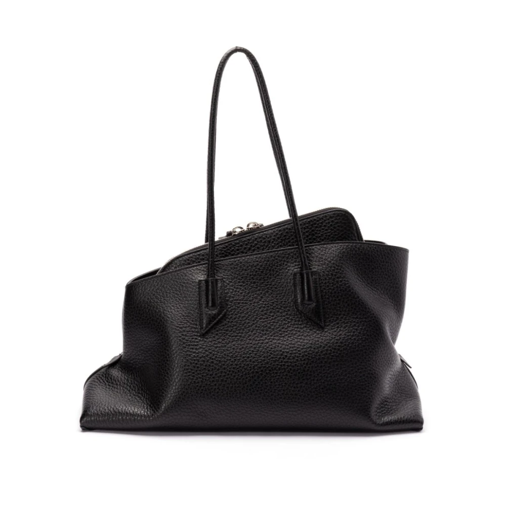 The Attico Zwarte Tweewegrits Top Handvat Tas Black Dames