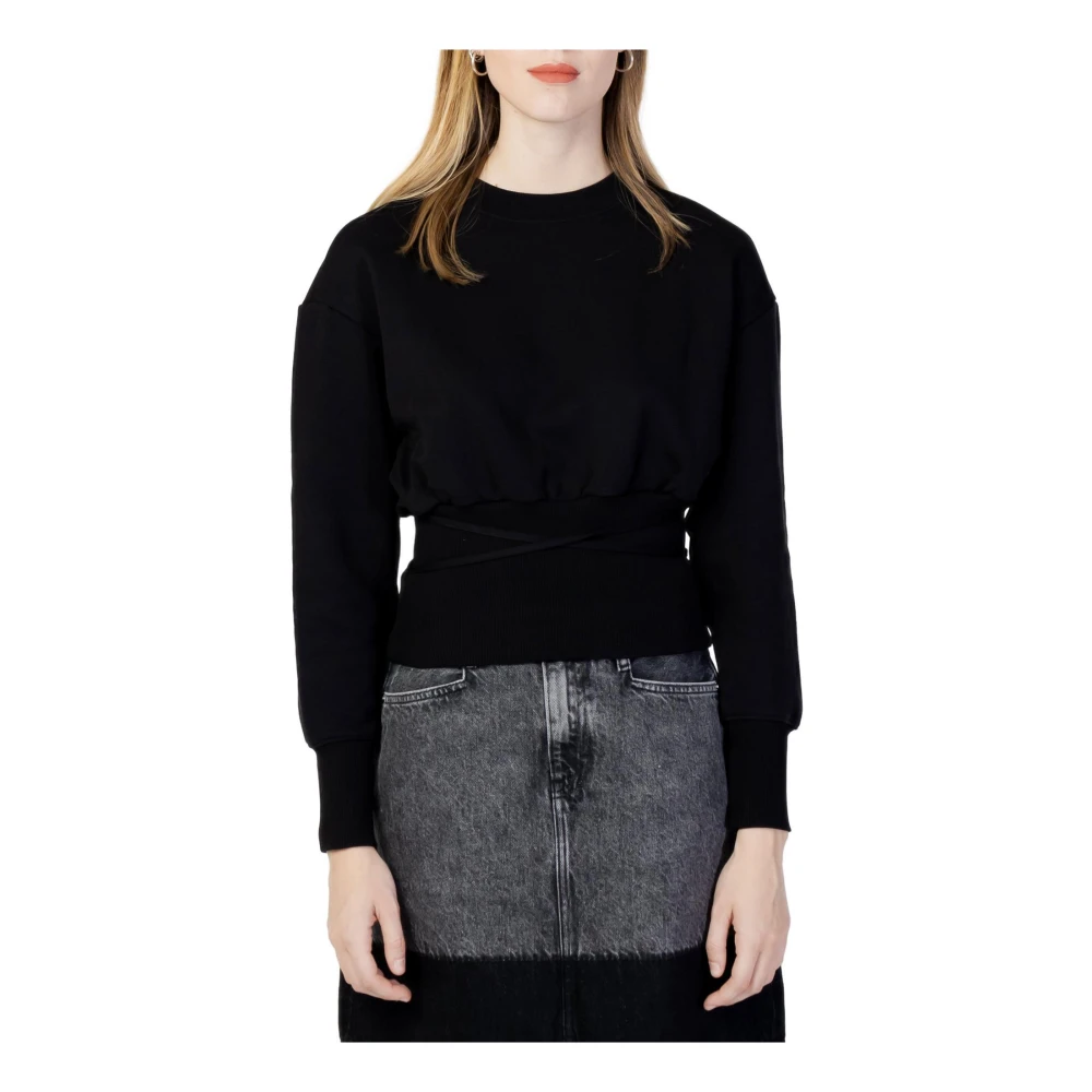 Calvin Klein Jeans Klassisk Svart Sweatshirt med Långa ärmar Black, Dam