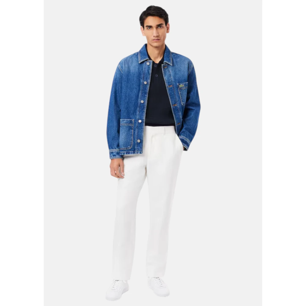 Lacoste Katoenen Polotrui met Korte Mouwen Blue Heren