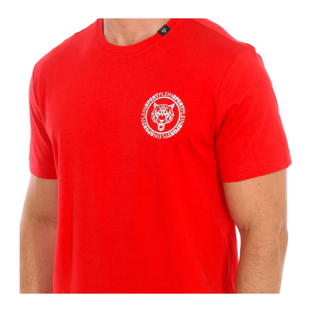 Plein Sport Korte Mouw T-shirt met Merkprint Red Heren
