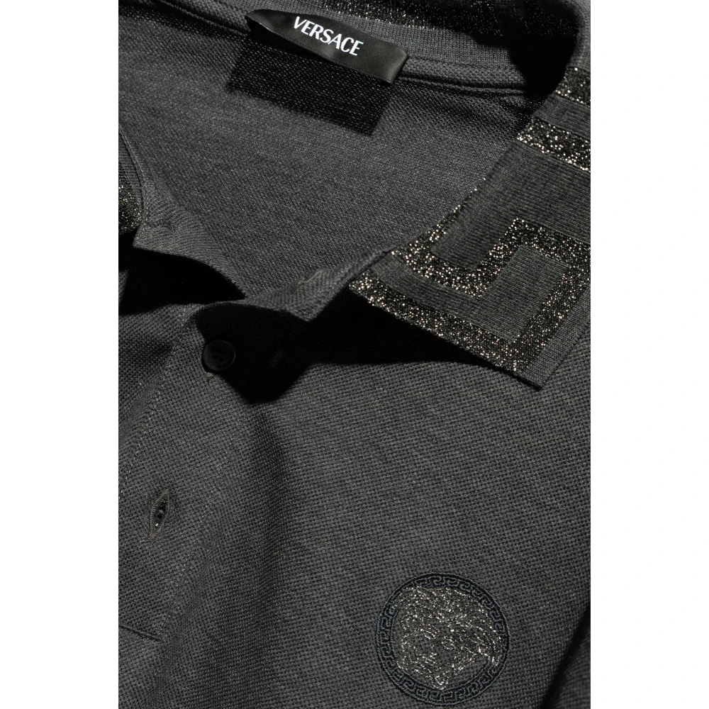 Versace Polo shirt met logo Gray Heren