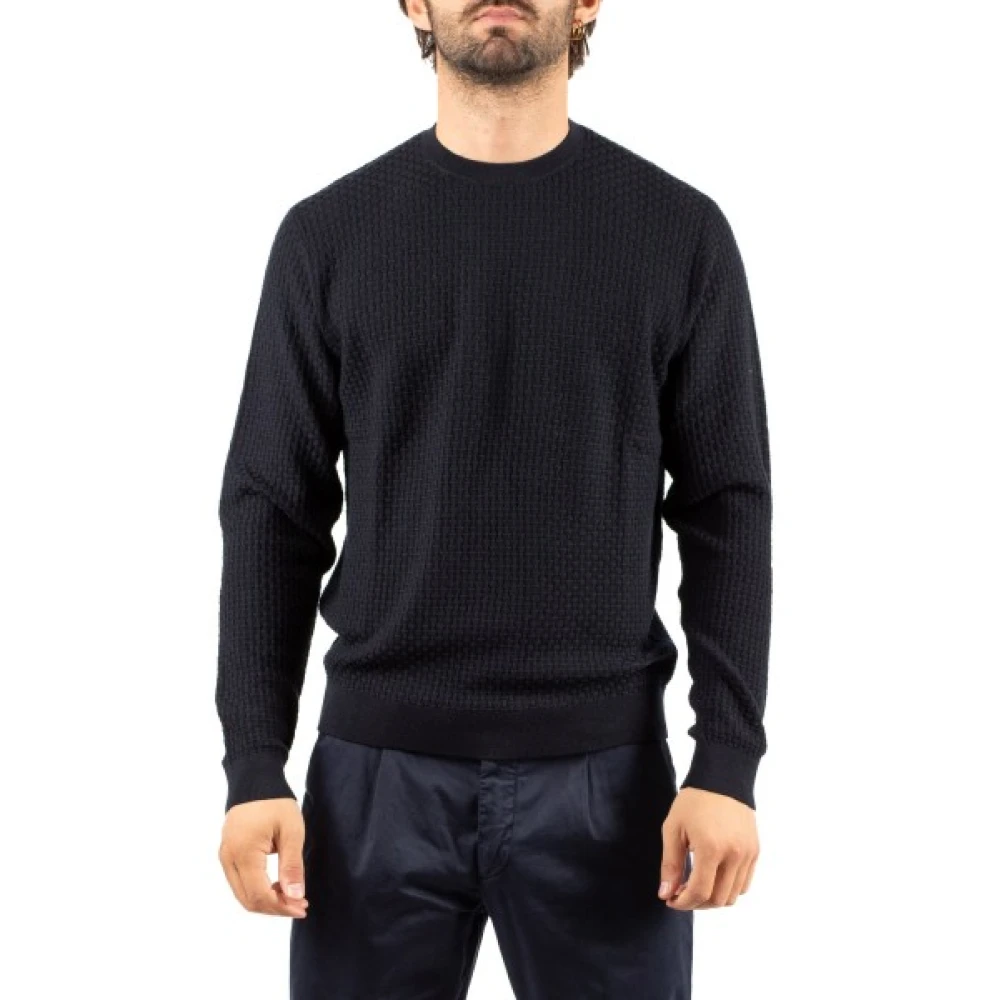 Emporio Armani Herren Blau Pullover Wolle Unifarben - Bild 2
