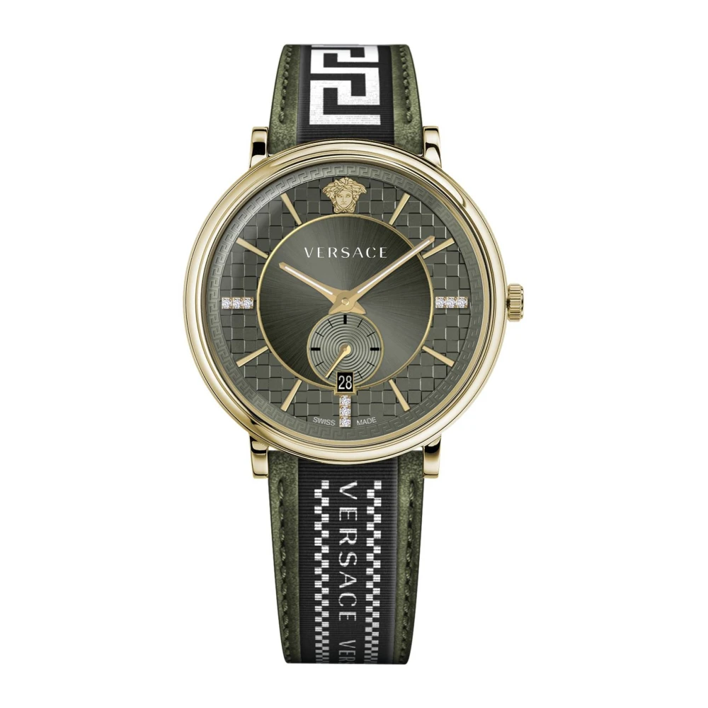 Versace Men's V-Circle Multifunction Leather Watch