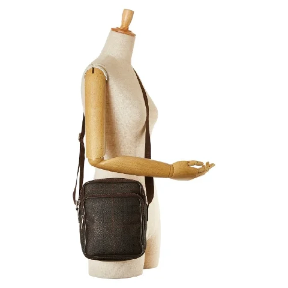 Burberry Vintage Pre-owned Canvas shoulder-bags Brown Dames