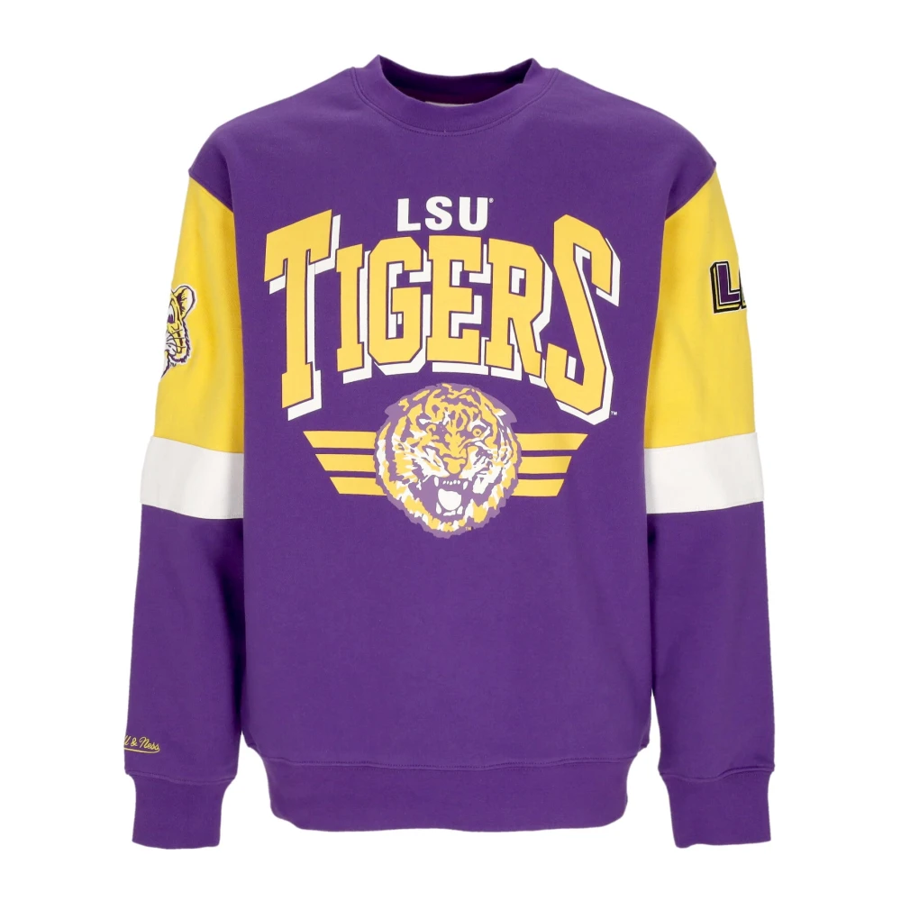 Mitchell & Ness LSU Tigers Crewneck Sweatshirt All Over Purple Heren