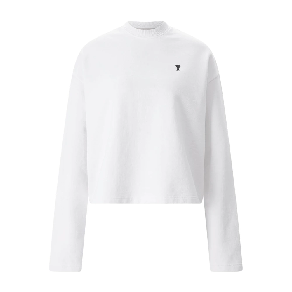 Ami Paris Vrouw Wit Hoodies & Sweatvesten Dames, S, Katoen, Sweatshirts