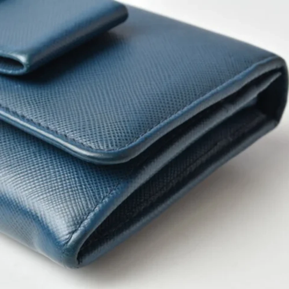 Prada Vintage Pre-owned Leather wallets Blue Dames