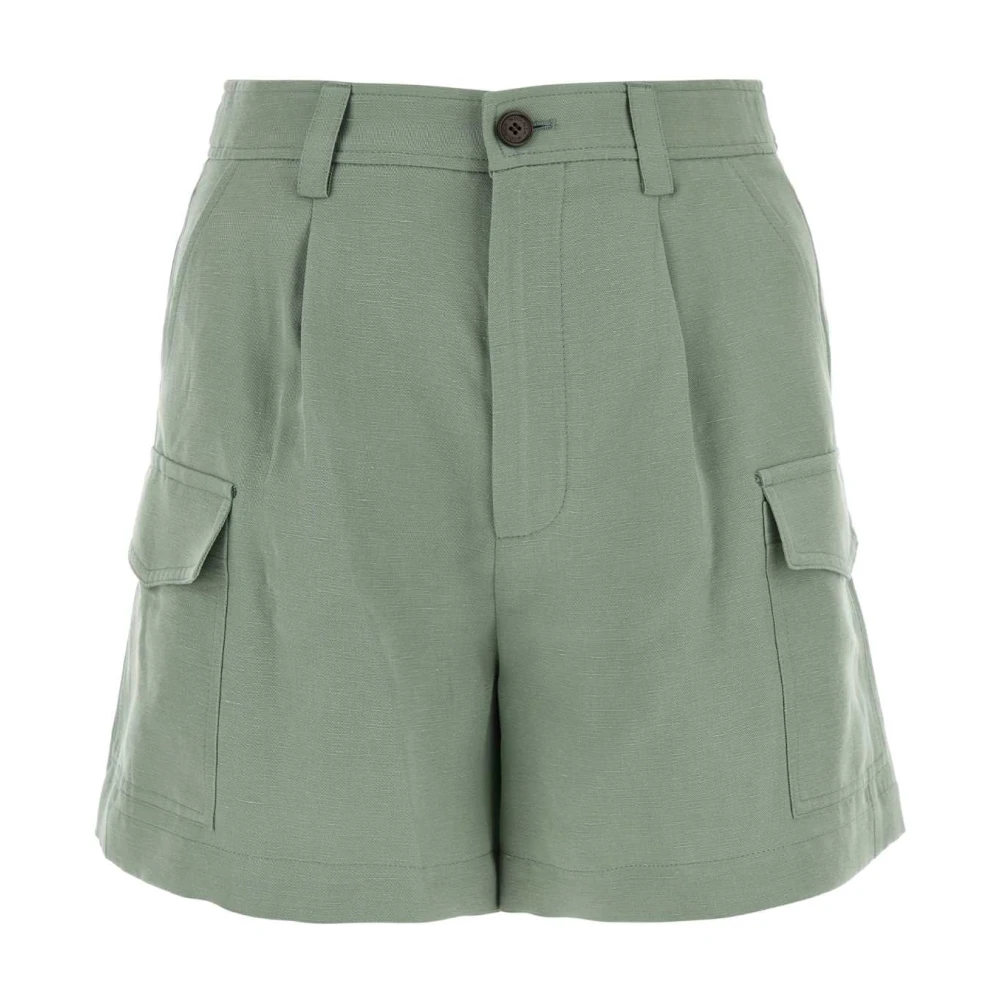 Woolrich Sage Green Viscose Blend Shorts Green Dames