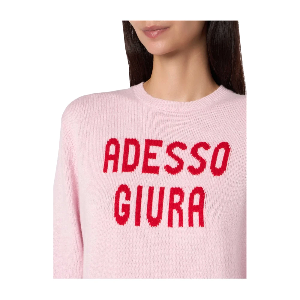 Saint Barth Roze Sweater New Queen Jacquard Print Pink Dames