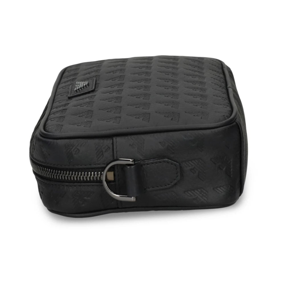 Emporio Armani Portemonnee met reliëflogo en polsband Black Heren