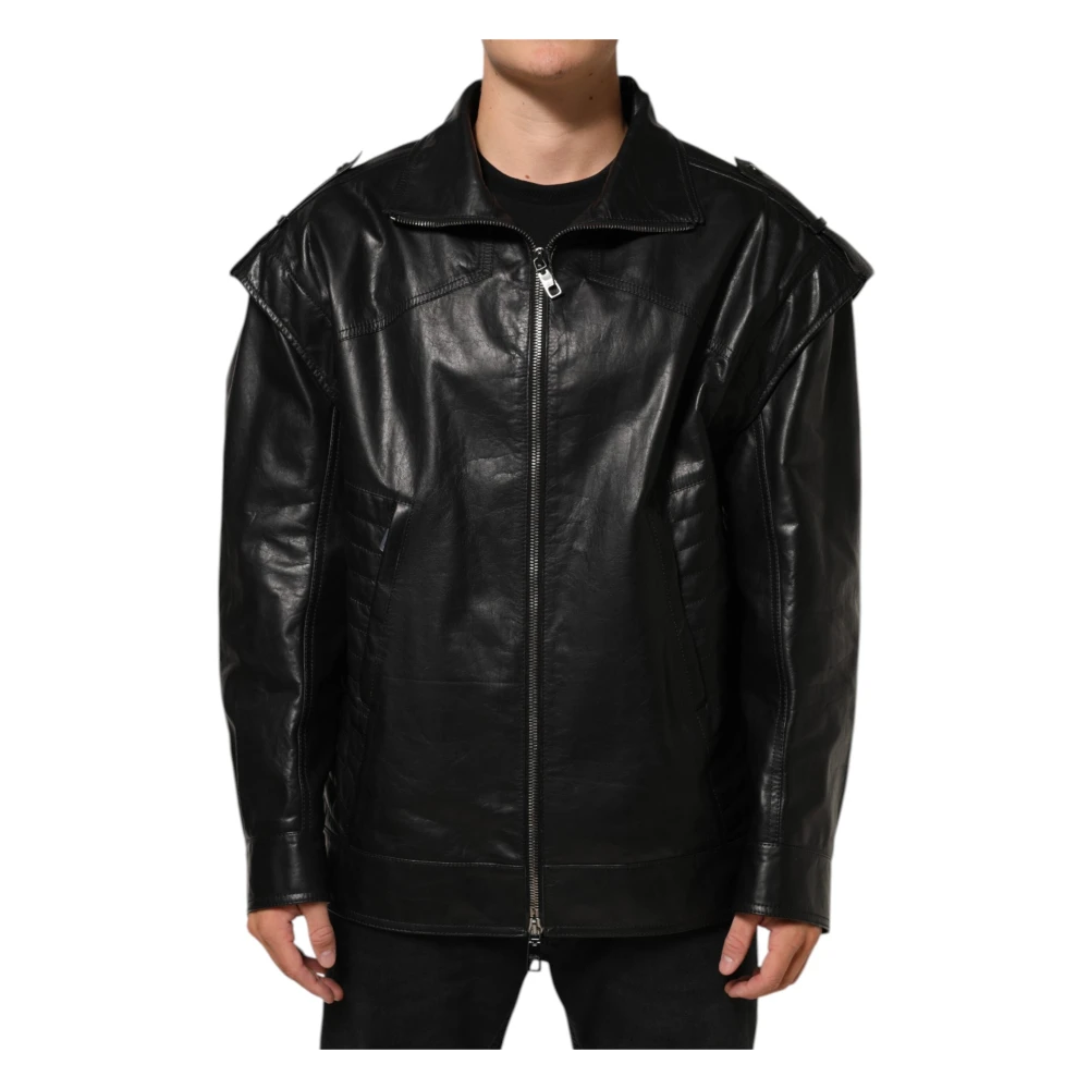 Dolce & Gabbana Full Zip Jacket - Male - Leather Jackets - Black - 3XL - Jackets - Image 3