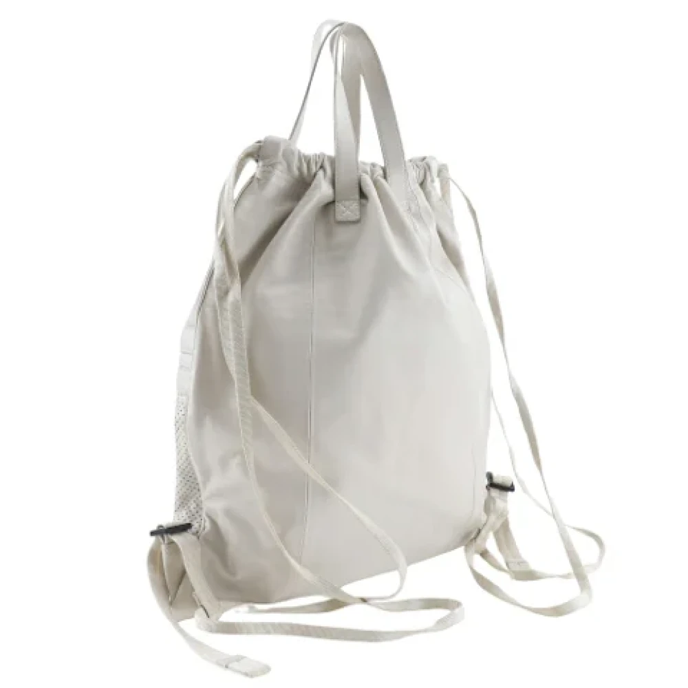Bottega Veneta Vintage Pre-owned Leather backpacks White Dames