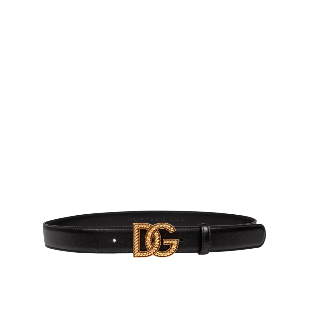 Dolce & Gabbana Kvinno Svart Accessoarer Dam, 85 Cm, Logo Belt