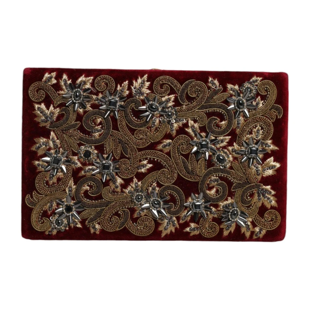 Dolce & Gabbana Barok Kristal Fluweel Clutch Multicolor Dames