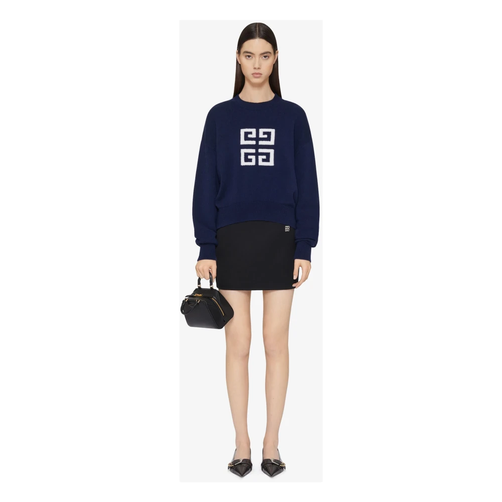 Givenchy Blauwe Trui met 4G Embleem Blue Dames