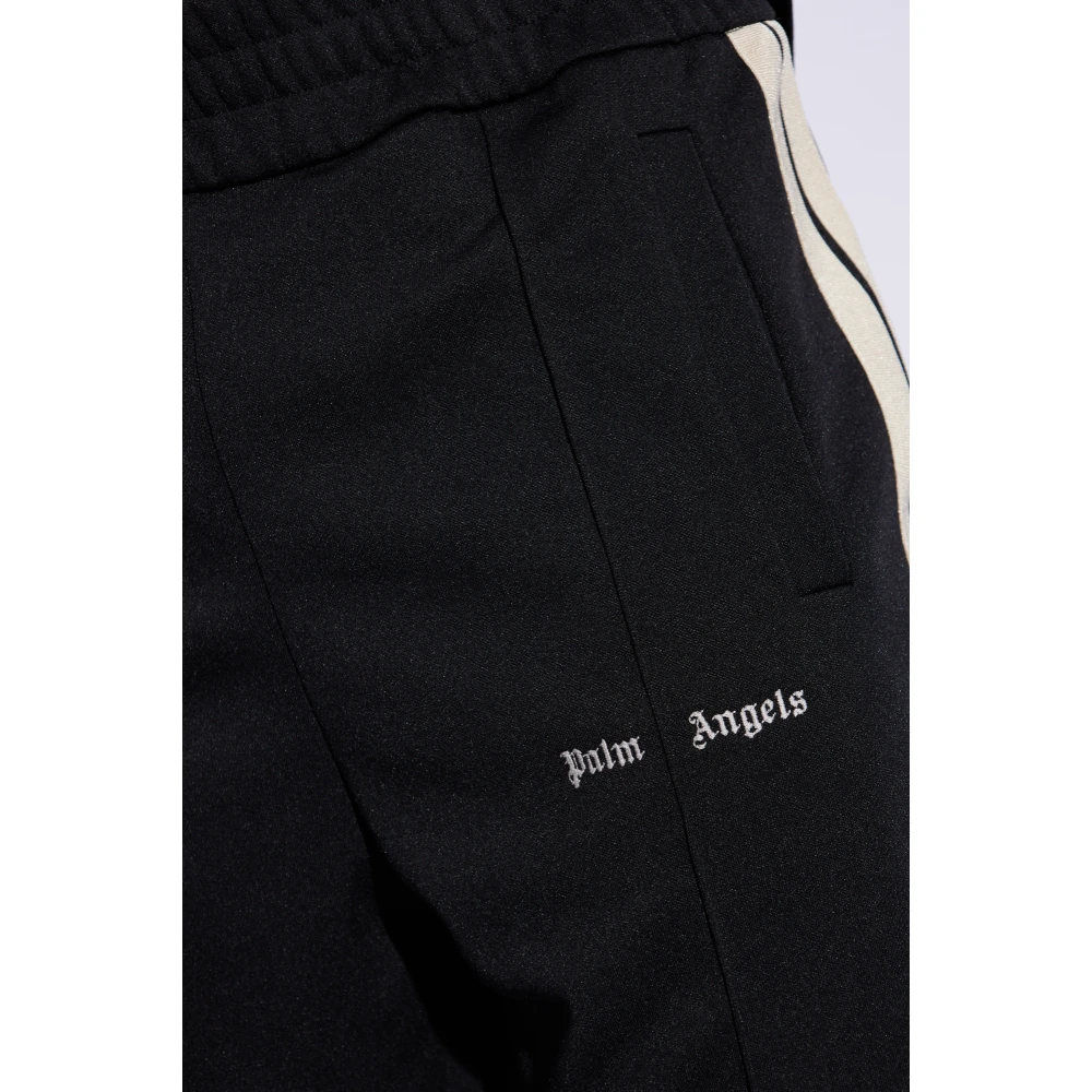 Palm Angels Shorts met geborduurd logo Black Heren