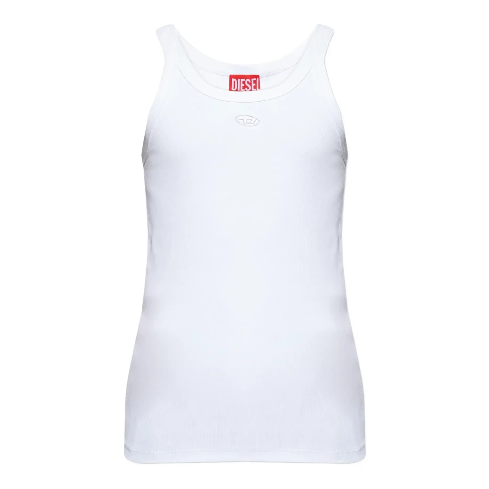 Diesel Men's White - Slim Cotton Tank With Oval D Logo - T-Shirts - Man Xxl - Image 2
