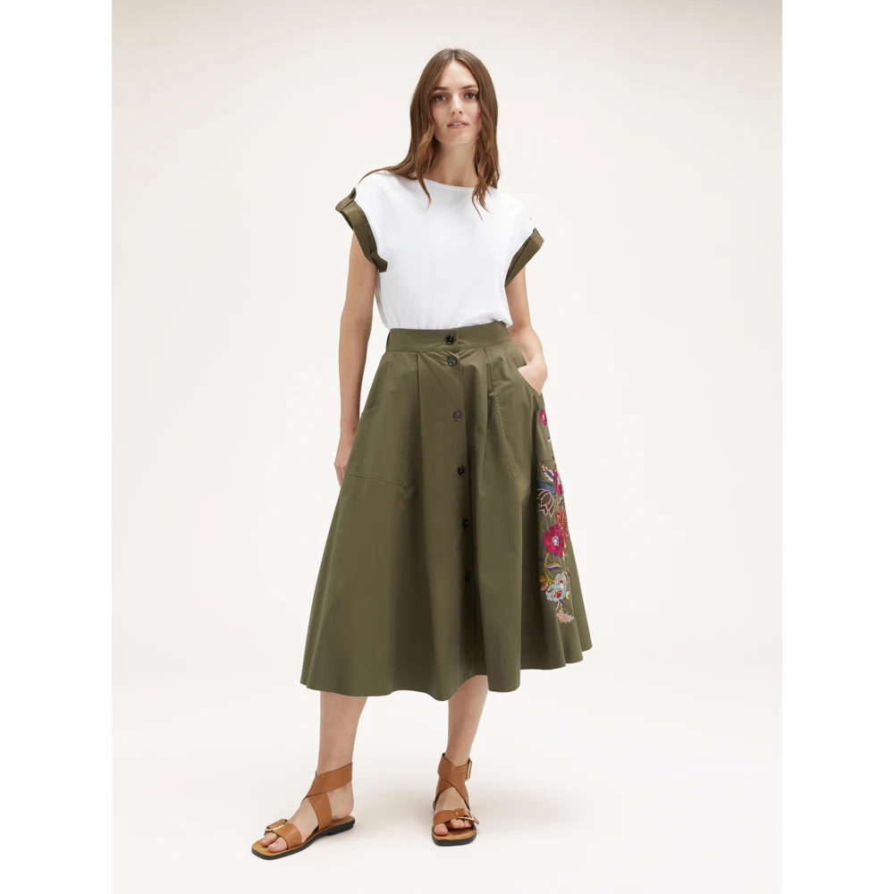 Motivi Kimono Style T-Shirt met Contrastboorden White Dames
