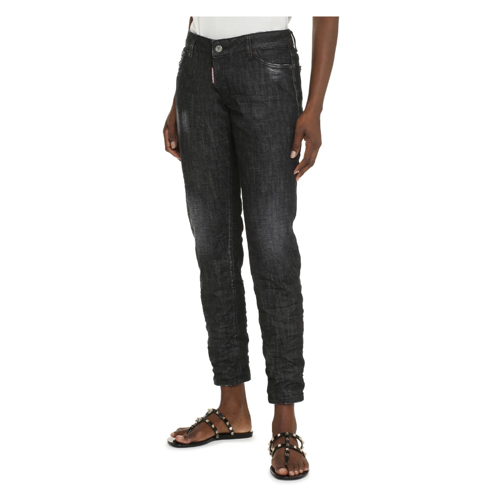 Dsquared2 Destroyed Effect 5-Pocket Jeans Black Dames