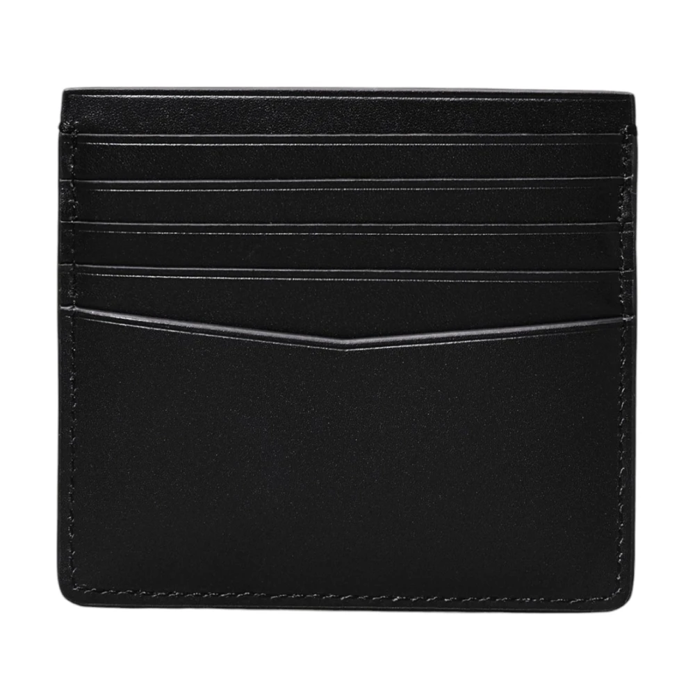 Calvin Klein Zwarte Leren Heren Portemonnee Effen Black Heren
