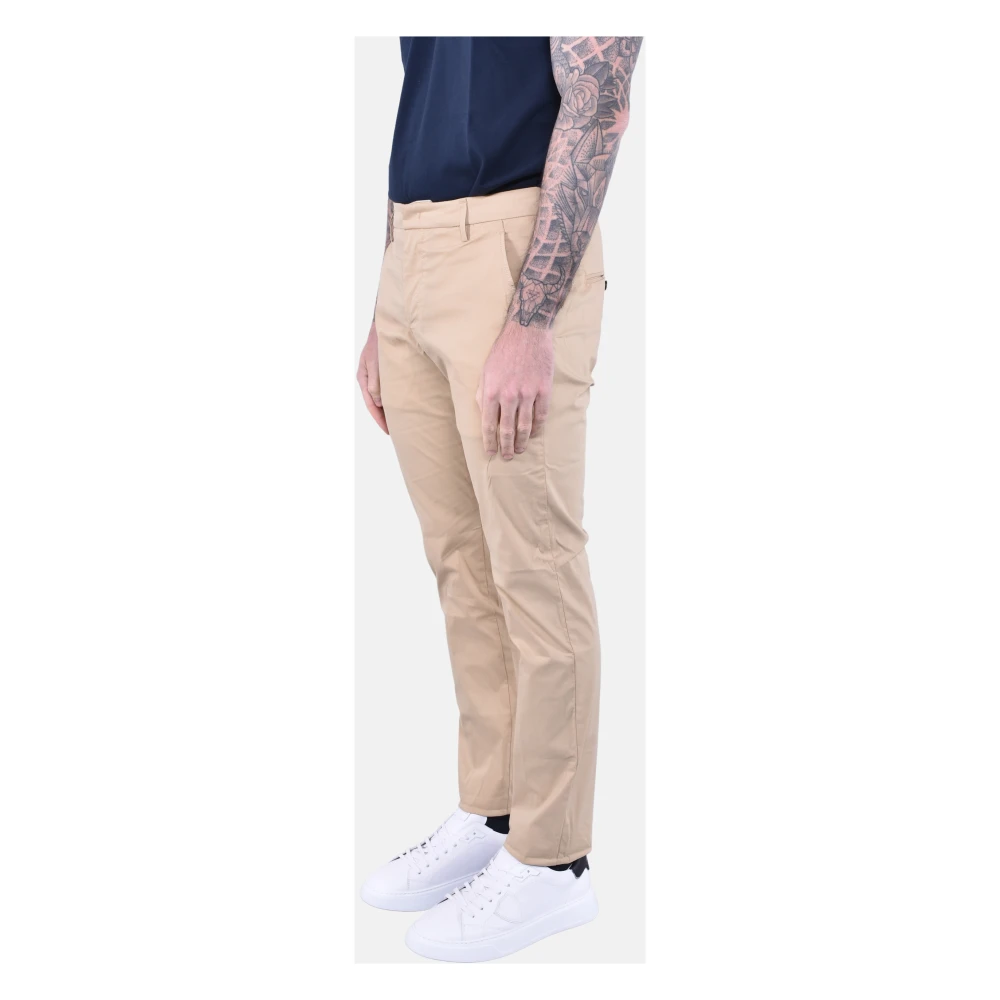 Dondup Slim Fit Chino Broek van Stretchkatoen Beige Heren