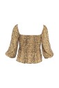 animal-print-flared-top-brown
