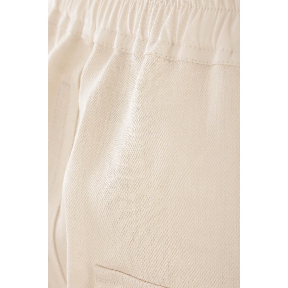 Rick Owens Wijde Linnen Broek Beige Heren