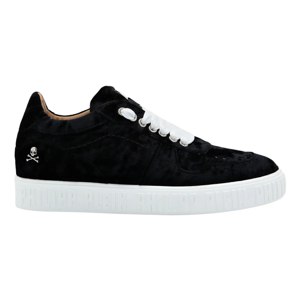 Philipp Plein Velvet Hurricane Lo-Top Sneakers Dames Schoenen Zwart