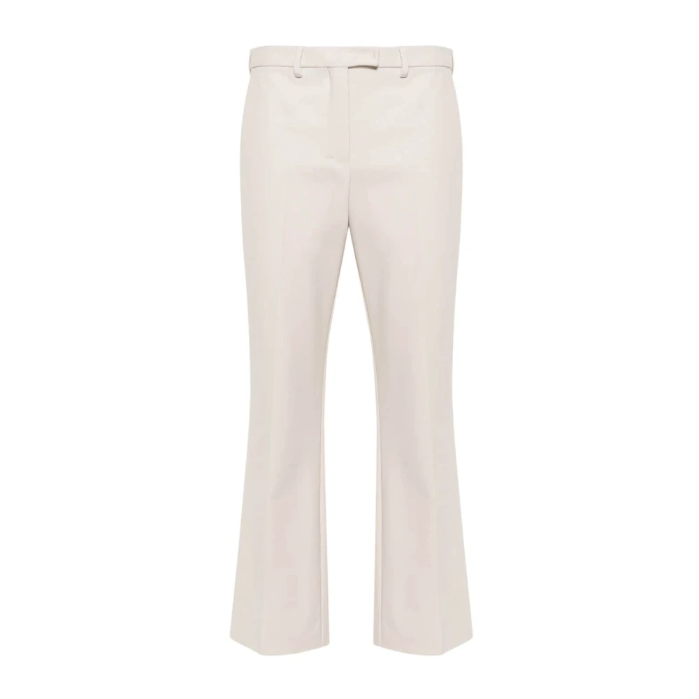 Max Mara Beige Elastische Broek met Details Beige Dames