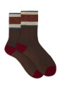 chaussettes-courtes-en-coton-marron-uni-pour-femmes-a-cotes-avec-bordure-a-paillettes