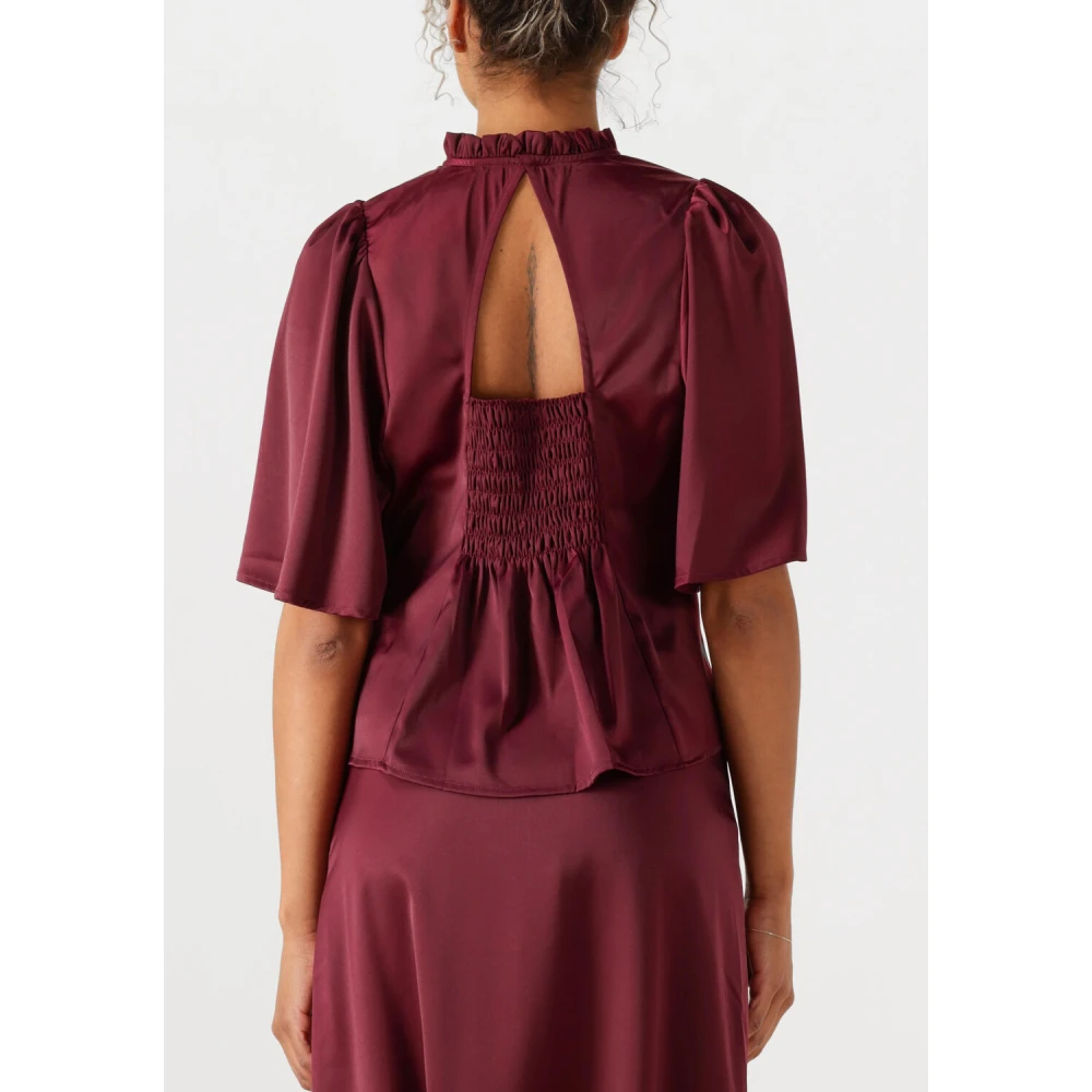 Co'Couture Bordeaux Open Back Blouse Red Dames
