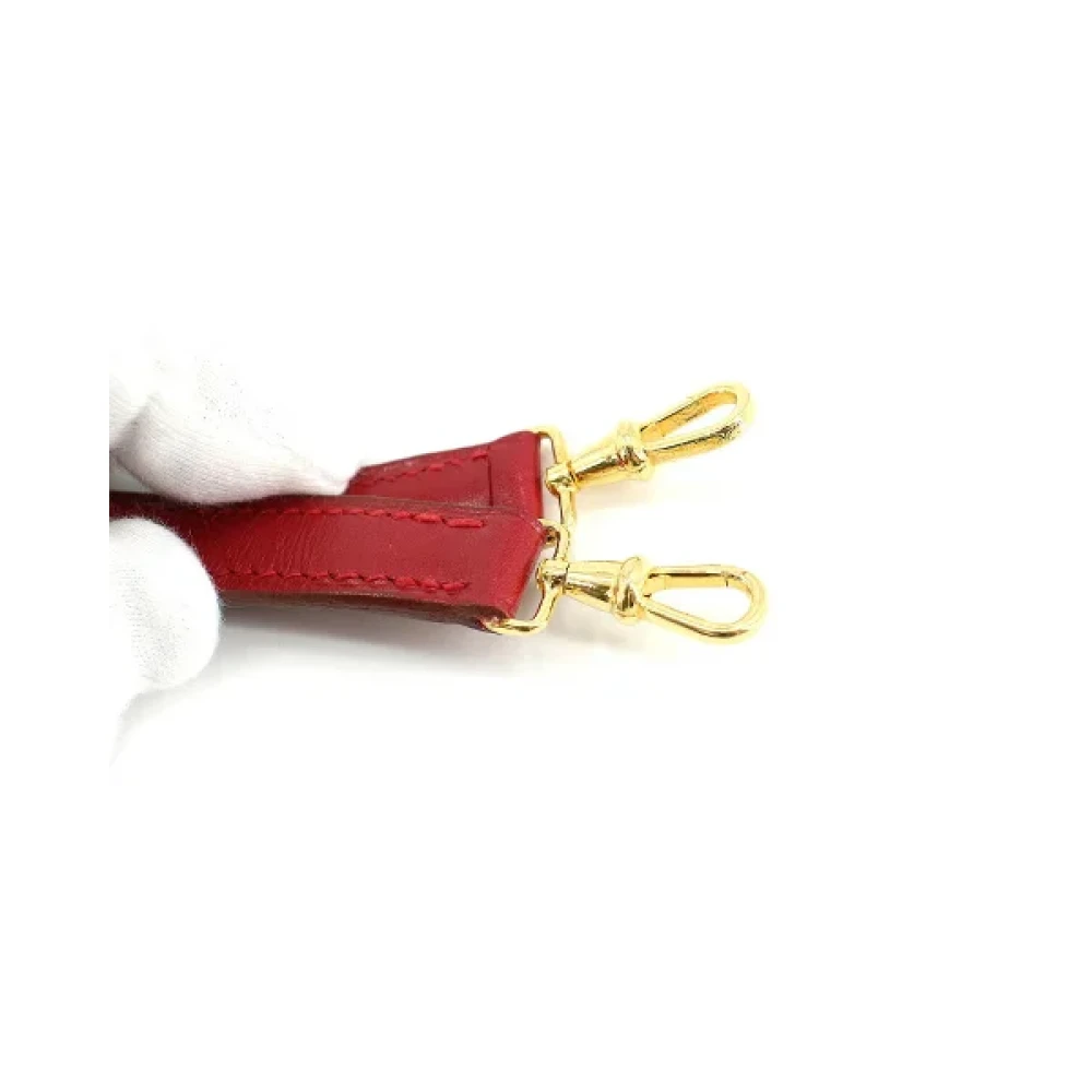 Hermès Vintage Tweedehands bordeauxrode leren riem Red Dames
