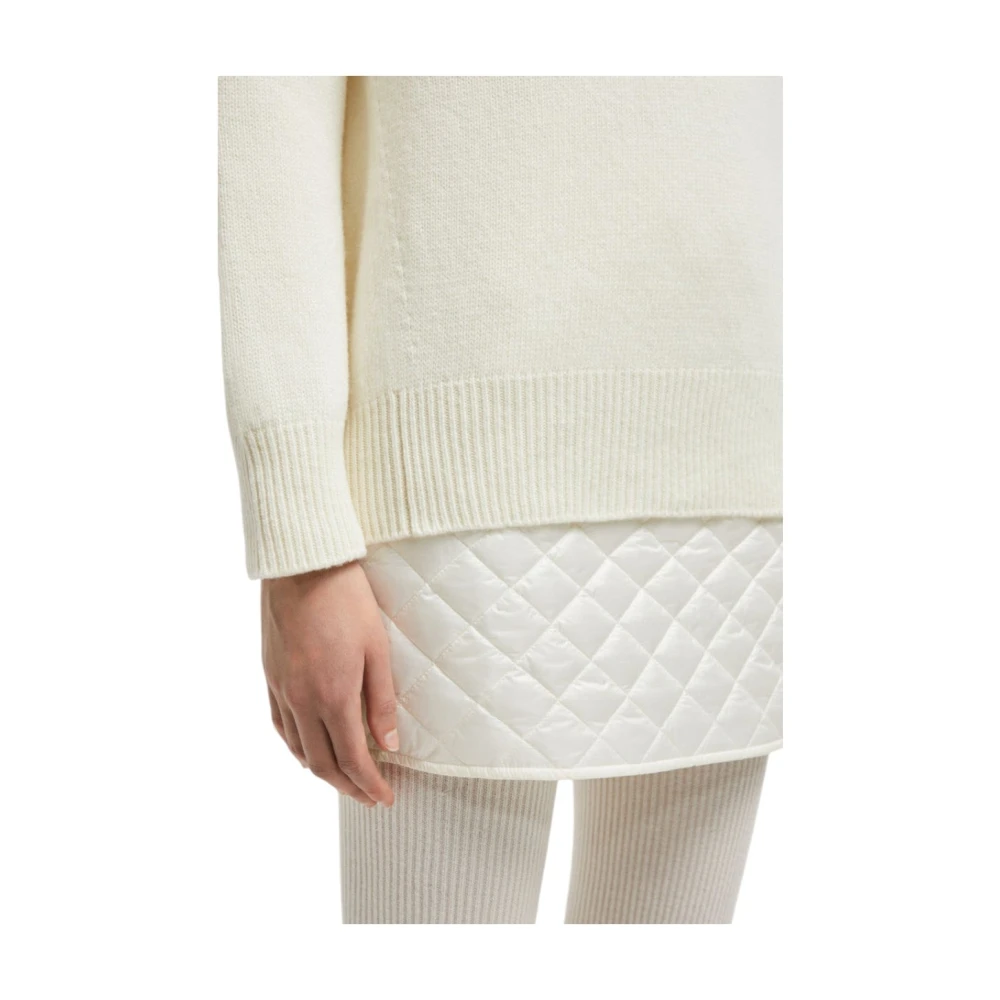 Moncler Geborduurde wol & kasjmier trui White Dames