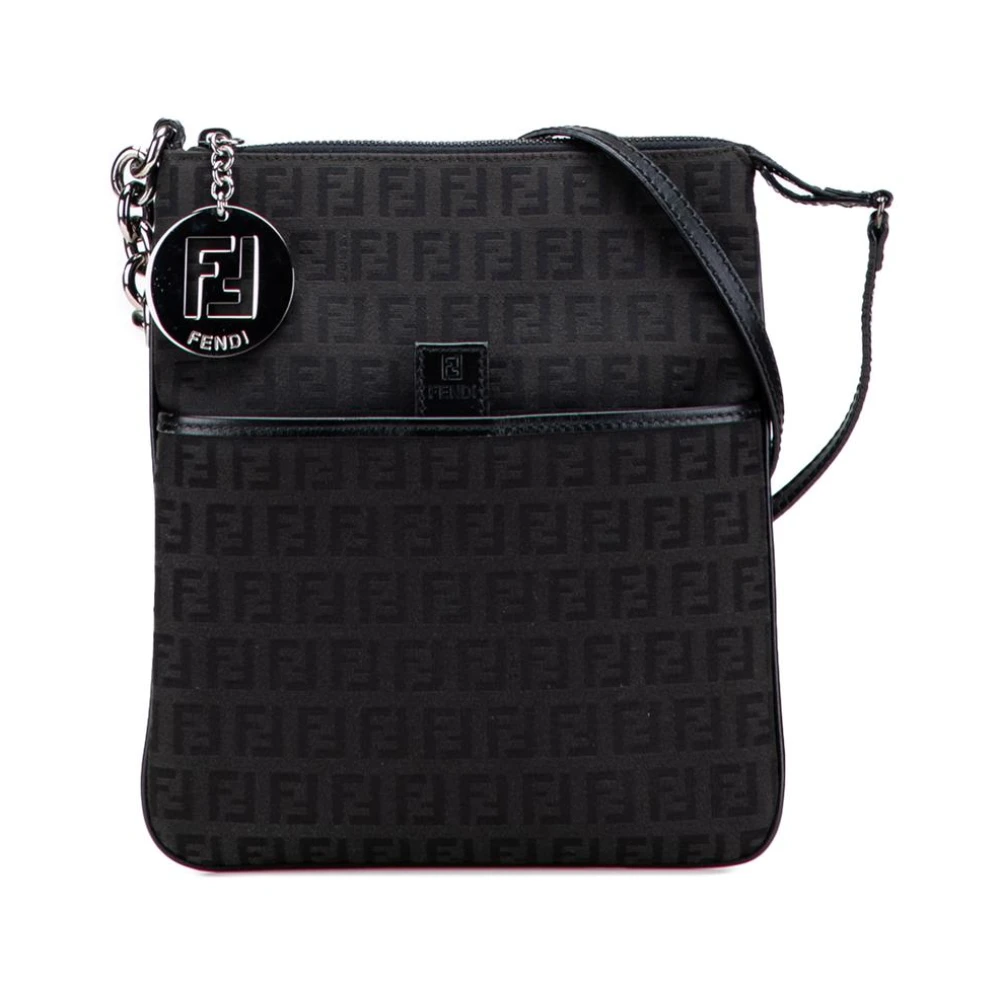 Fendi Vintage Women's Black Vintage Cross Body Bags, One Size, Pre-Owned Jacquard Crossbody Bag