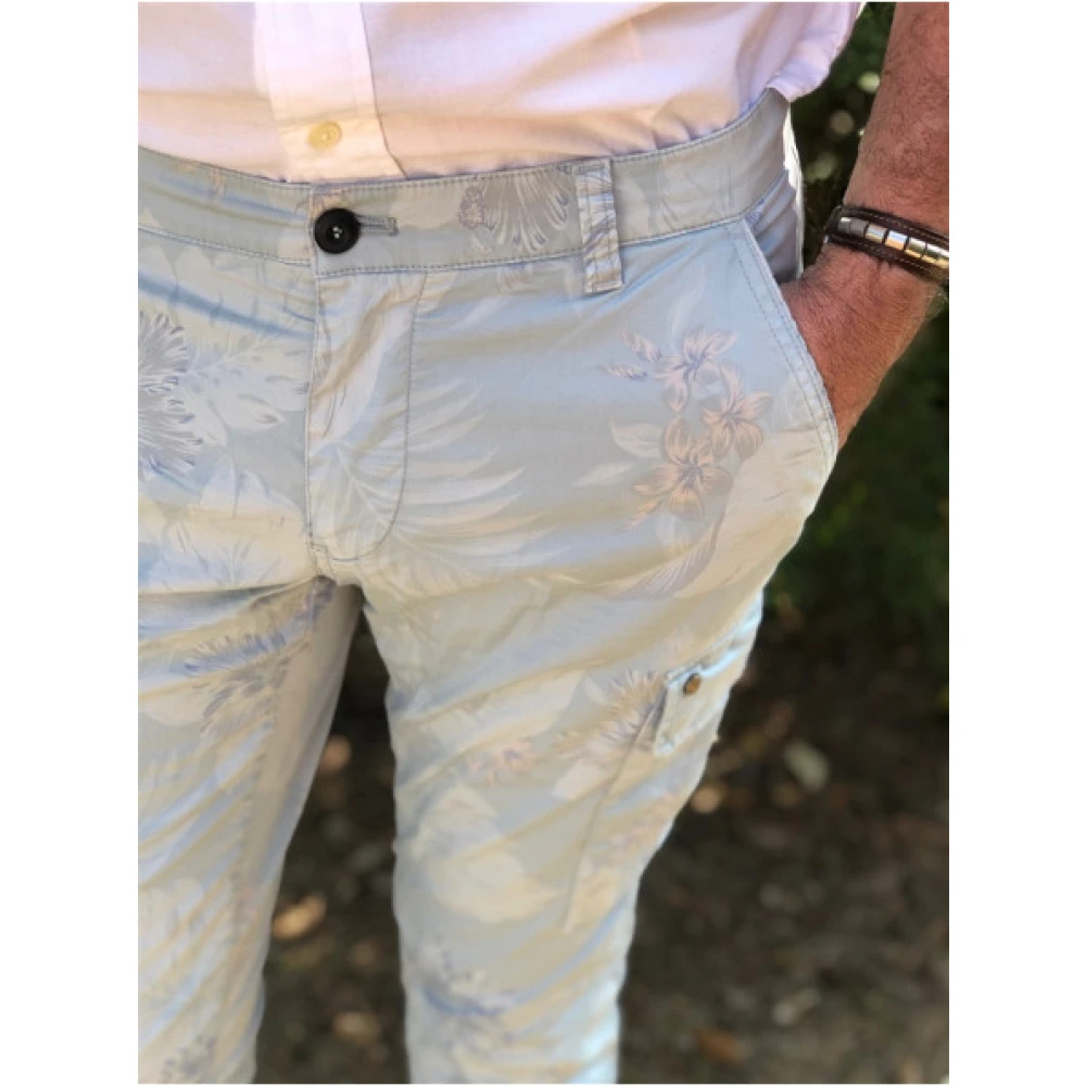 Mason's Cargo Broek met Bloemenprint Gray Heren