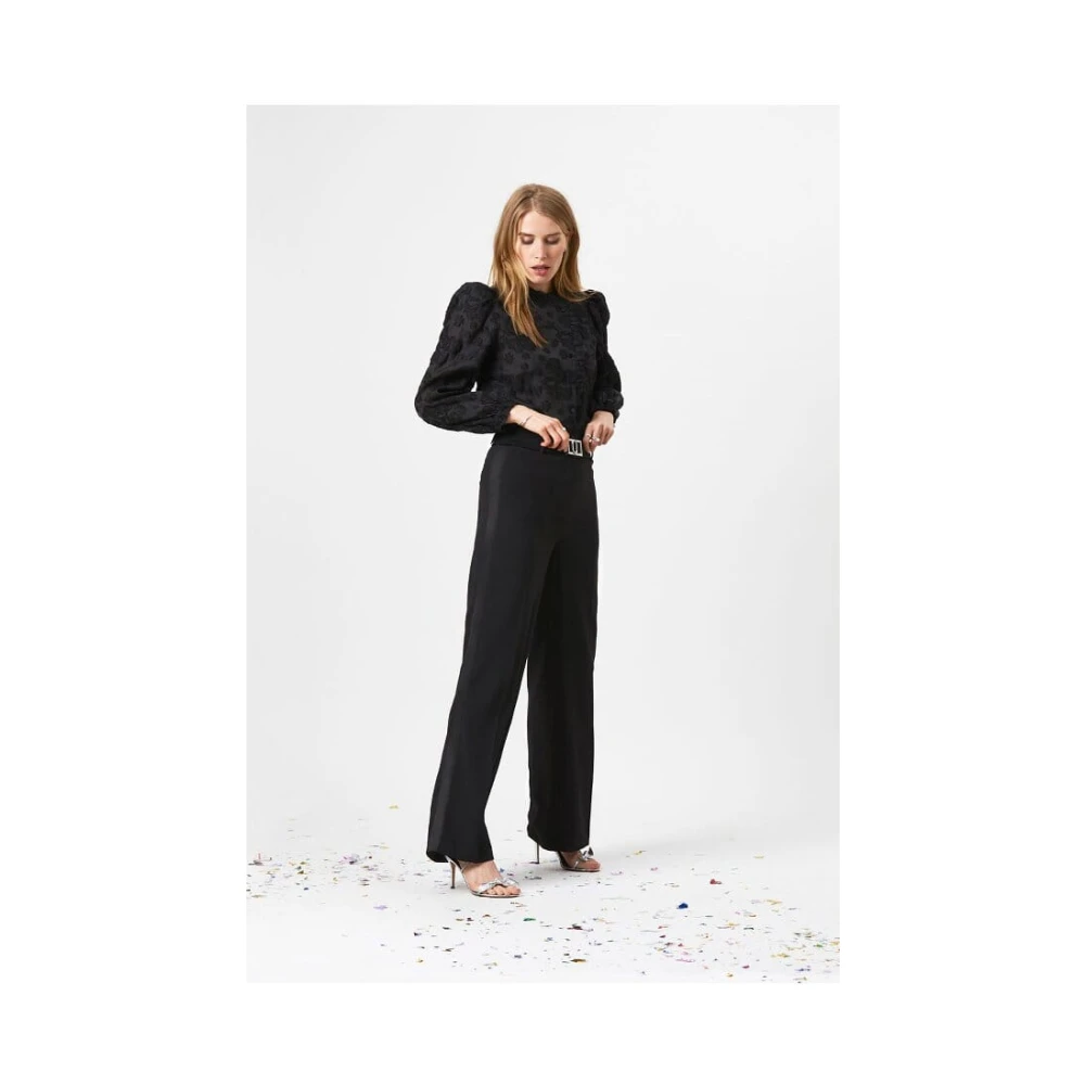Dante 6 Zwarte pantalon met satijnen strepen Black Dames