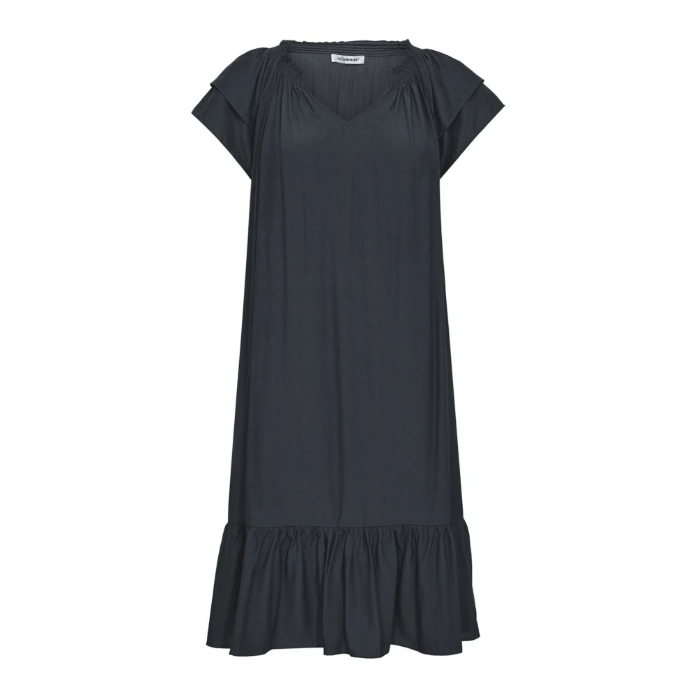 Co'couture Black Midi Dresses, Female, Xl, Sunrise Crop Dress With Ruffles