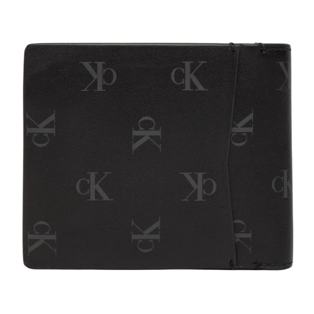 Calvin Klein Jeans Heren lederen bifold portemonnee met muntvak Black Heren
